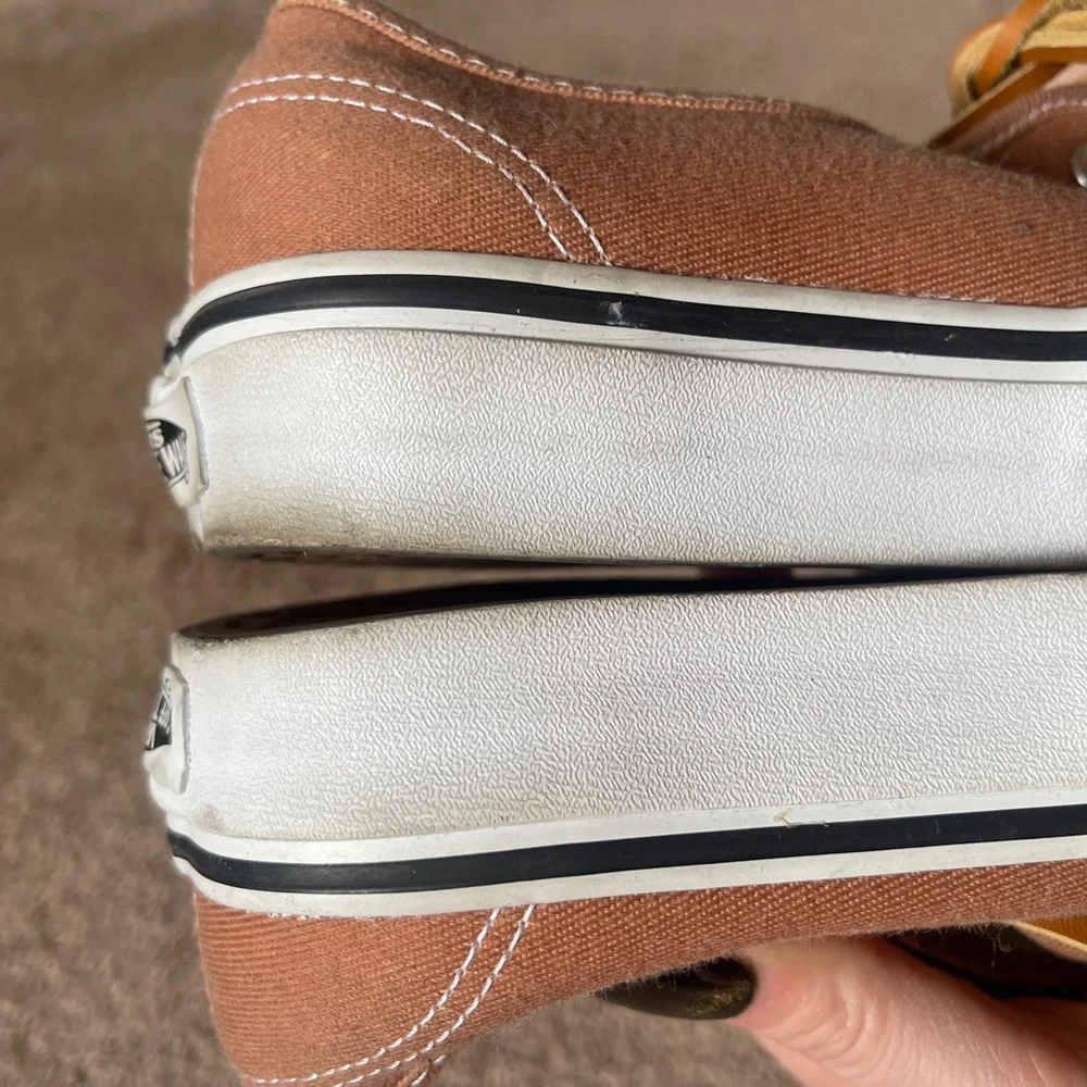 Vans Brown Canvas Lace-Up Sneakers
